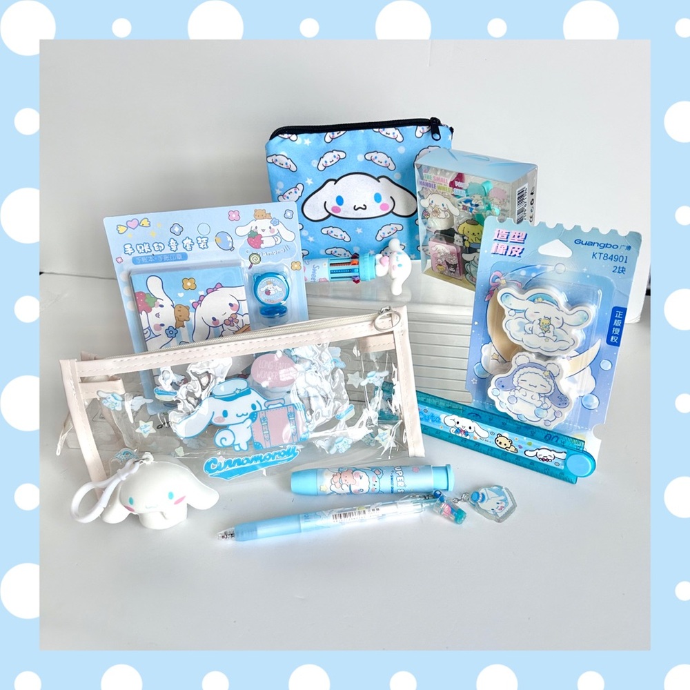 🩵(CIN328) Cinnamoroll Adorable 10-Piece Pencil Case Bundle!